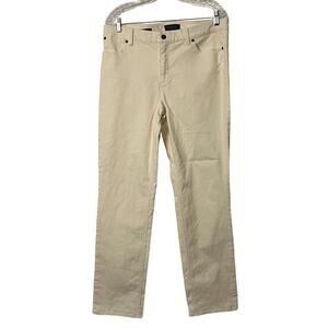 Talbots Pants Womens Size 12 Cream Corduroys Straight Leg Mid Rise Pockets
